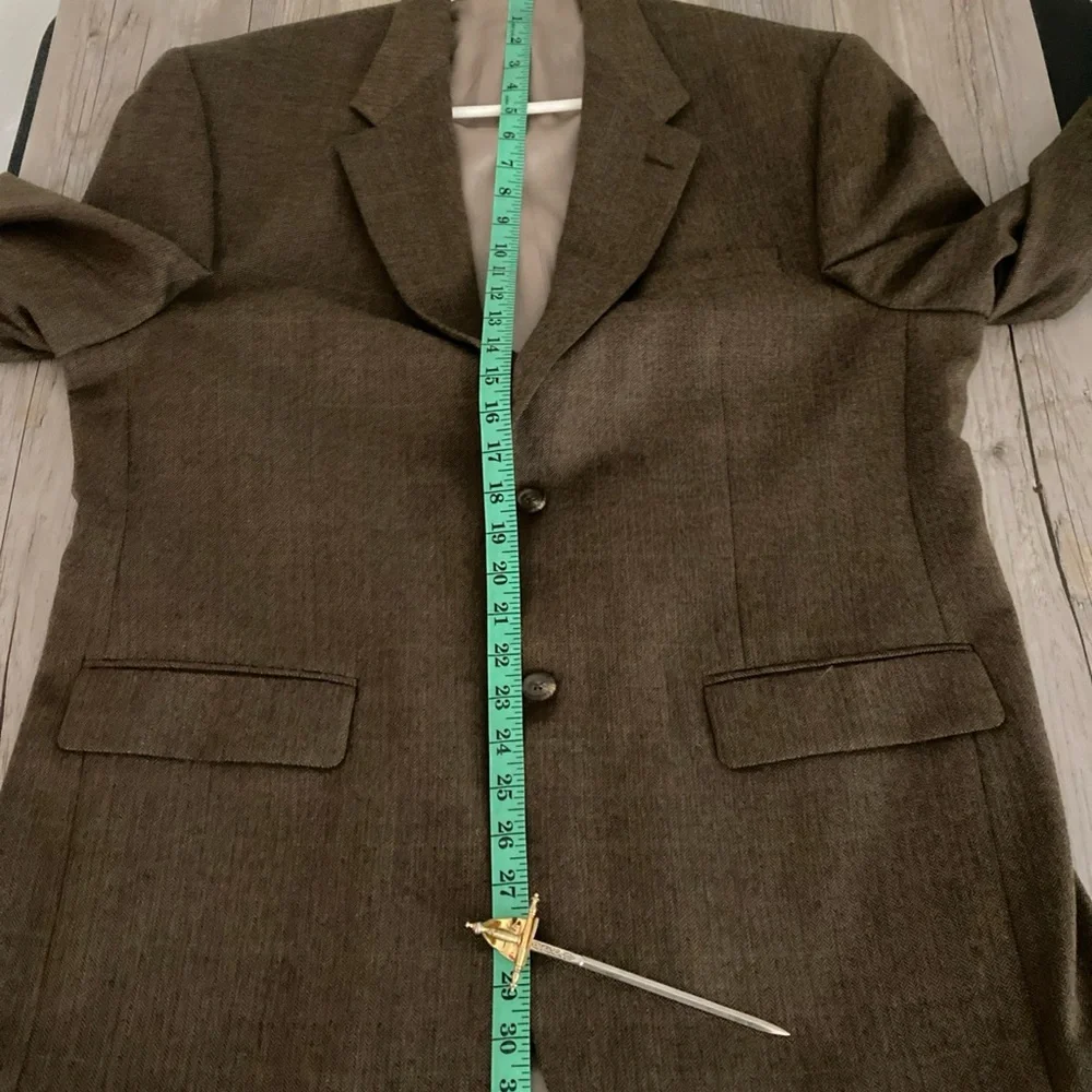 Lauren Ralph Lauren Sport Coat Blazer Mens Herringbone Pure Laine Wool 44R - Picture 9 of 14